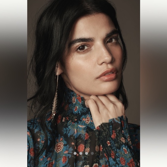 🎊LAST ONE🎊Anthropologie NWT Farm Rio Arabesque Floral  High-Neck Mini Dress S. - Picture 6 of 13